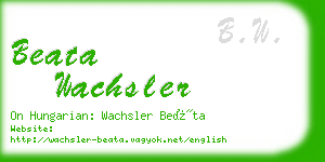 beata wachsler business card